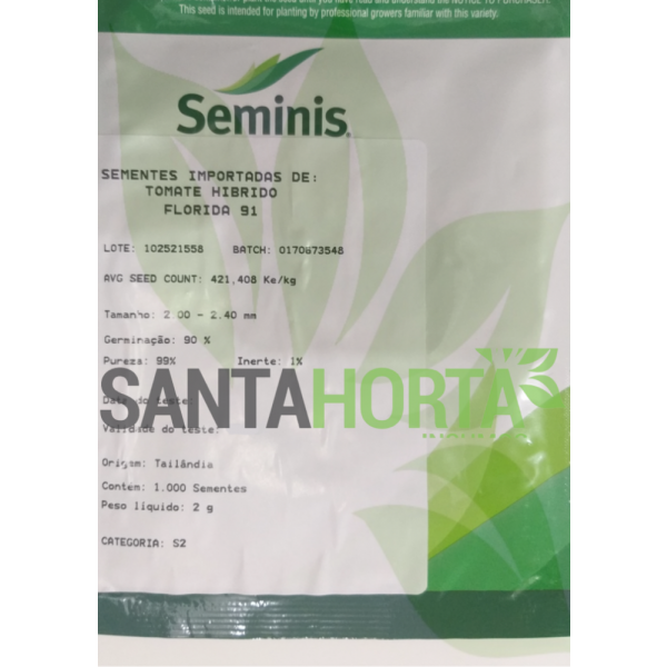 SEMINIS - TOMATE HIBRIDO FLORIDA 91 ENV. 1MIL SEM.