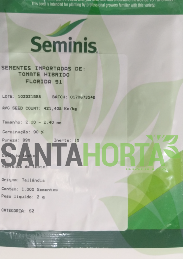 SEMINIS - TOMATE HIBRIDO FLORIDA 91 ENV. 1MIL SEM.